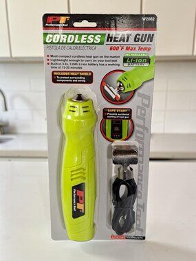 New Performance Tool Rechargeable Mini Heat Gun 600 Degree Temp w/Shield #W2082